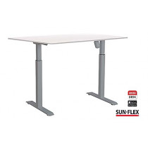 Sitt/ståbord Sun-Flex Easydesk Adapt II 120x80 cm aluminium/vit